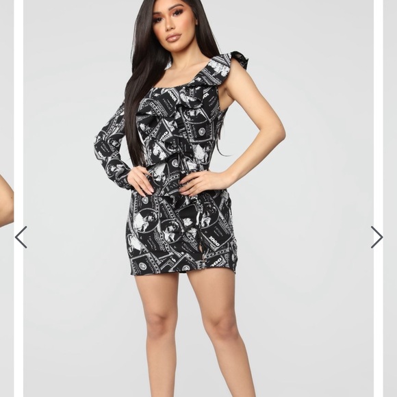 Fashion nova money print dress - Picture 1 of 5
